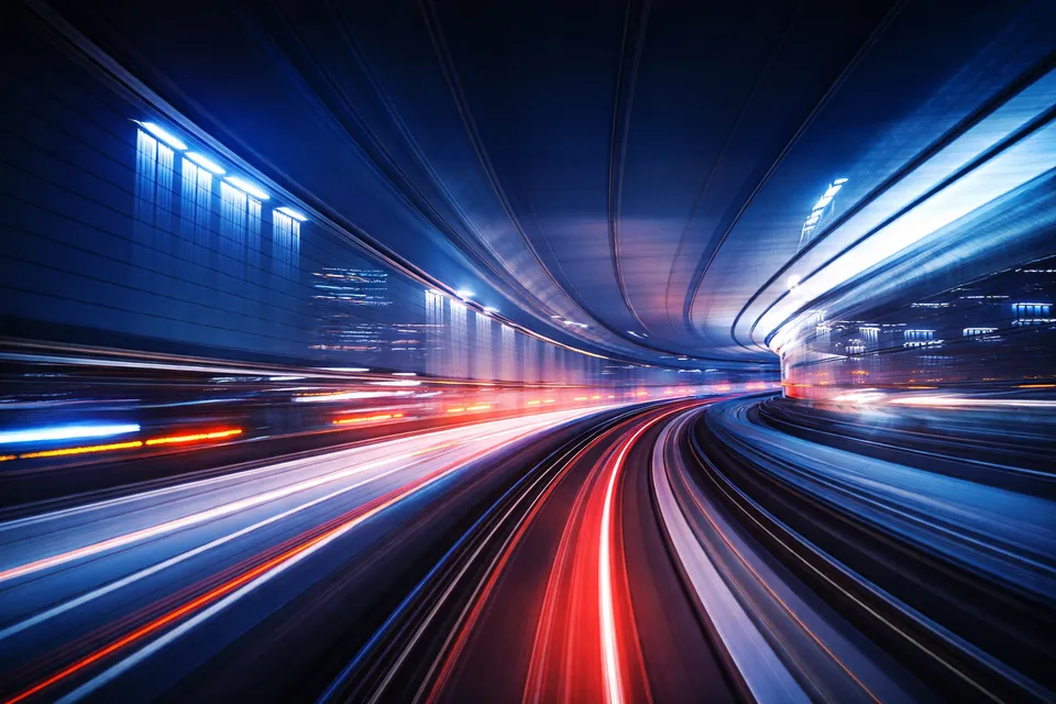 Long-exposure urban transport at night